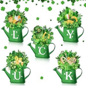 New Beeveer 5 Pcs St Patricks Day Wooden Decorations Lucky Letter Table Signs St